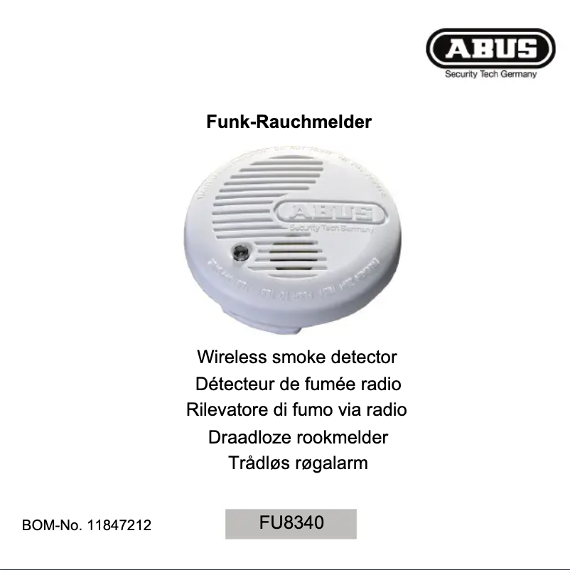 Page 1 de la notice Manuel utilisateur Abus FU8340