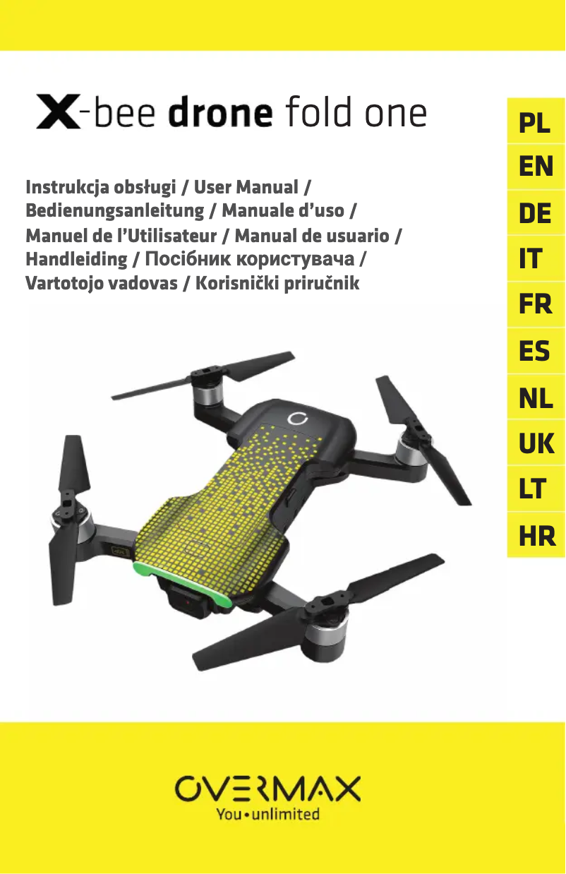 Page 1 de la notice Manuel utilisateur Overmax X-Bee Drone Fold One
