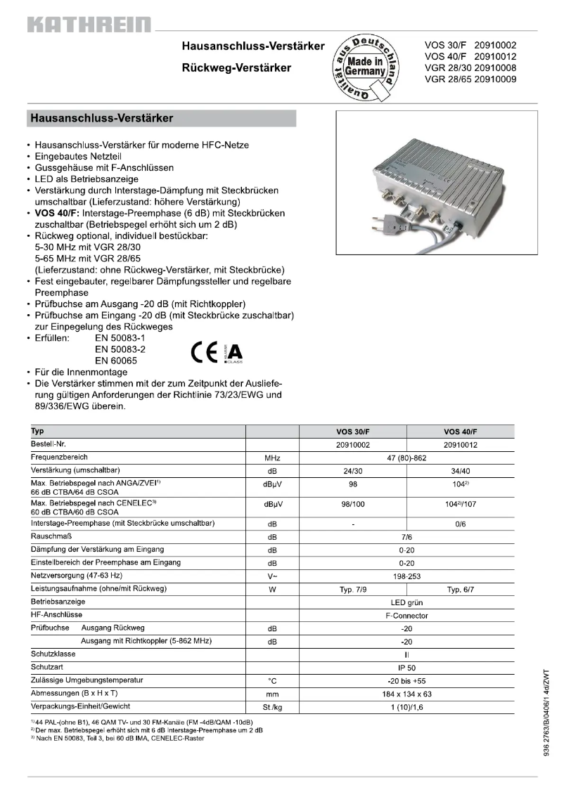 Image de la première page du manuel de l'appareil VGR 28/65