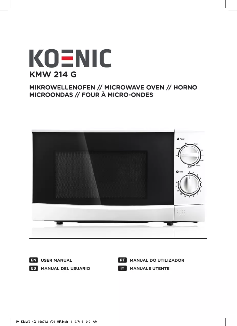 Page 1 de la notice Manuel utilisateur Koenic KMW 214 G