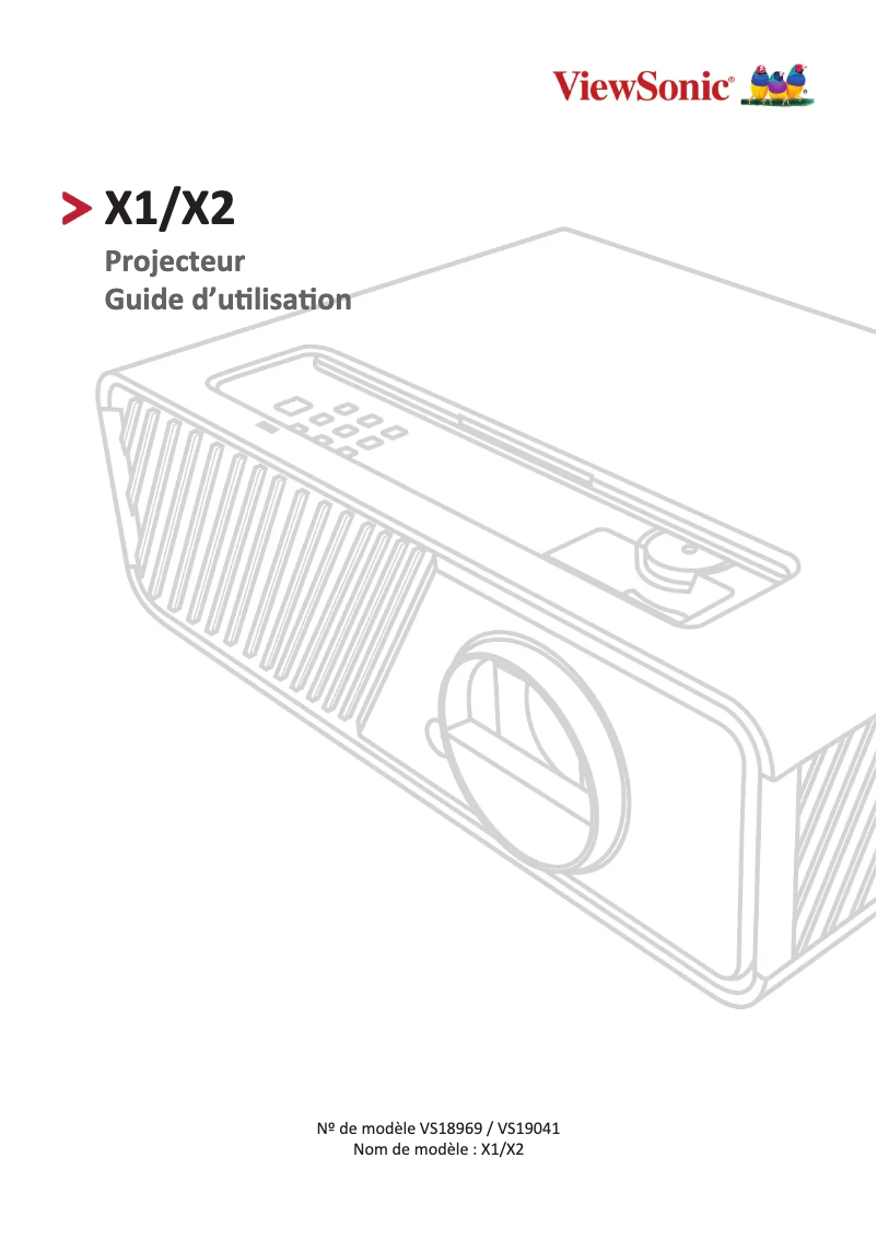 Page 1 de la notice Fiche technique Viewsonic X2
