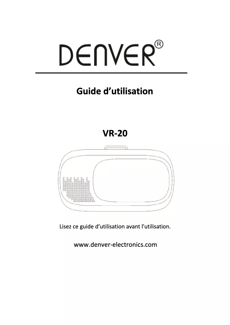 Page 1 de la notice Manuel utilisateur Denver VR-20