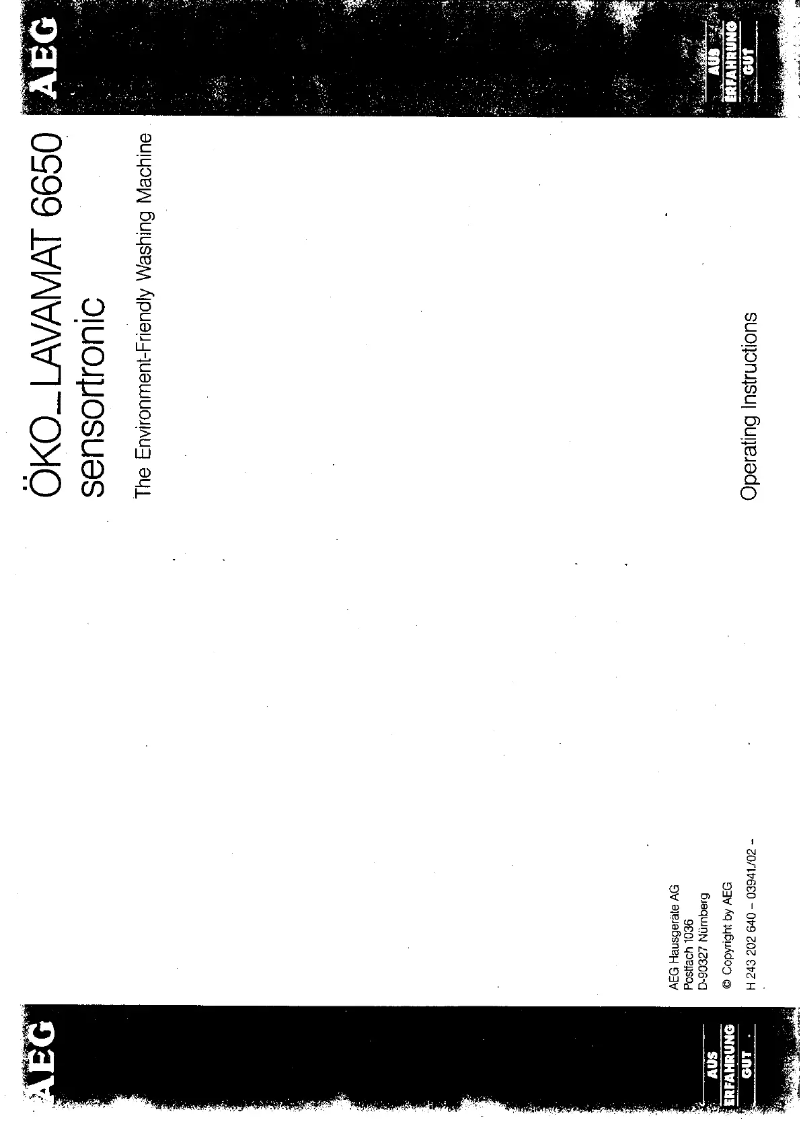 Image de la première page du manuel de l'appareil Lavamat 6650