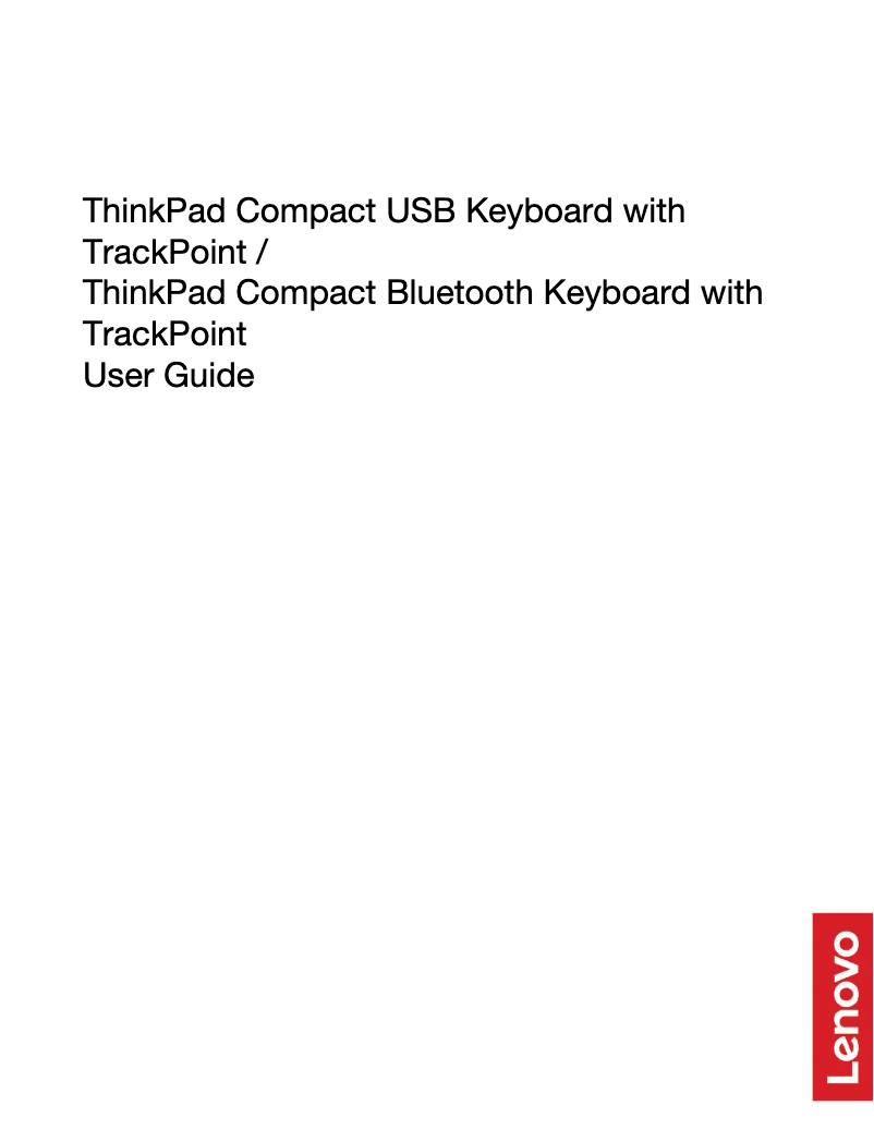 Page 1 de la notice Manuel utilisateur Lenovo ThinkPad Compact USB Keyboard