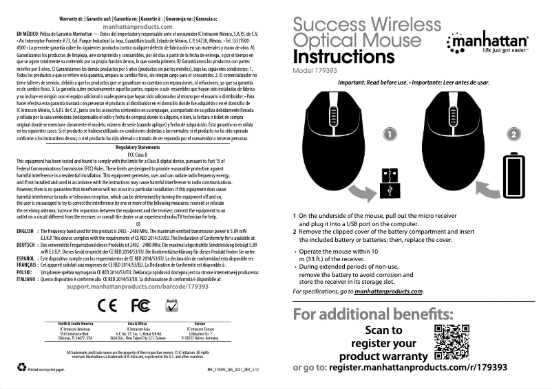 Image de la première page du manuel de l'appareil 179393