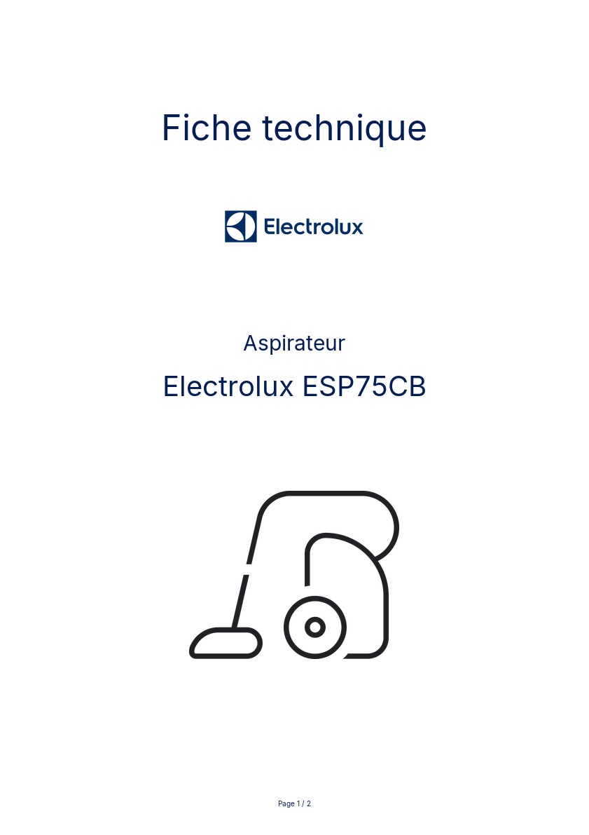 Image de la première page du manuel de l'appareil ESP75CB