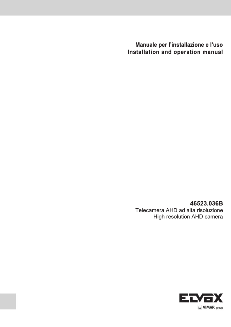 Page n°1 - Manuel utilisateur Vimar ELVOX 46523.036B