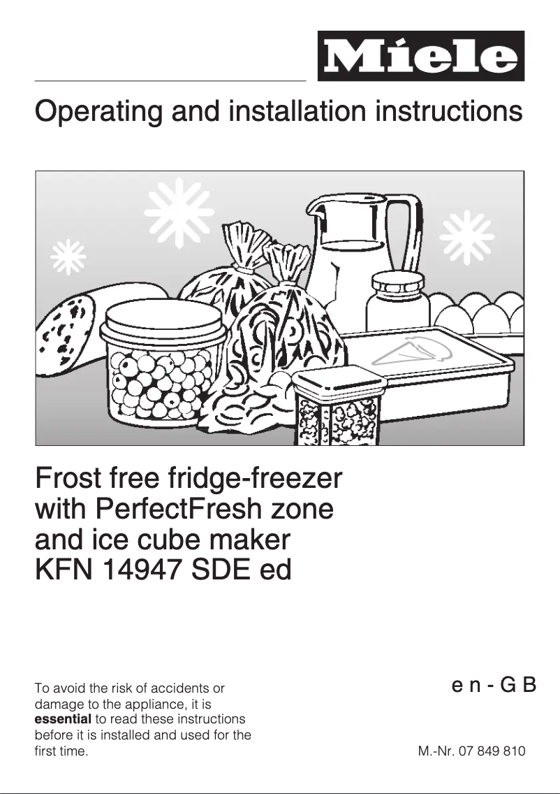 Page 1 de la notice Manuel utilisateur Miele KFN 14947 SDE ed