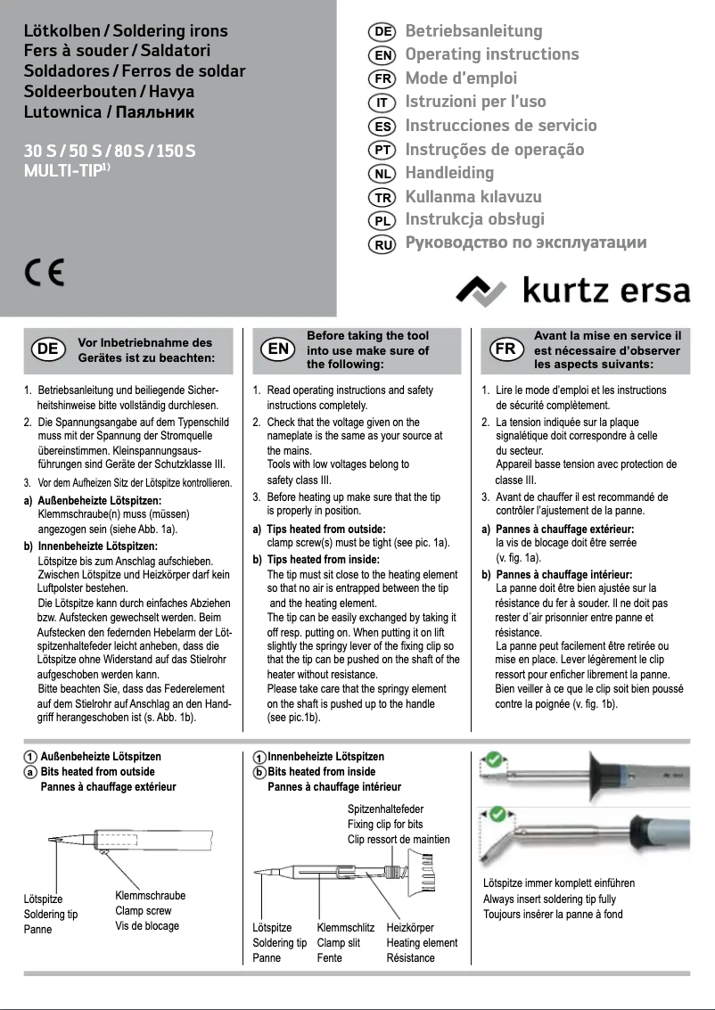 Page 1 de la notice Manuel utilisateur Ersa 80 S