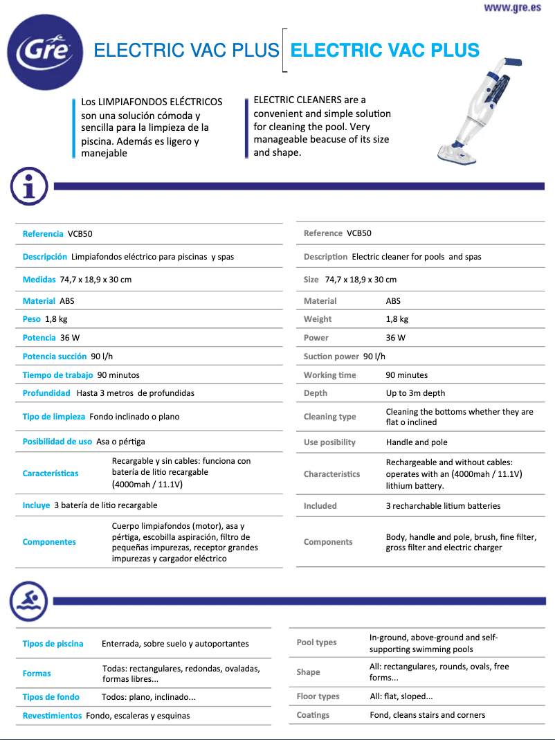 Image de la première page du manuel de l'appareil VCB50