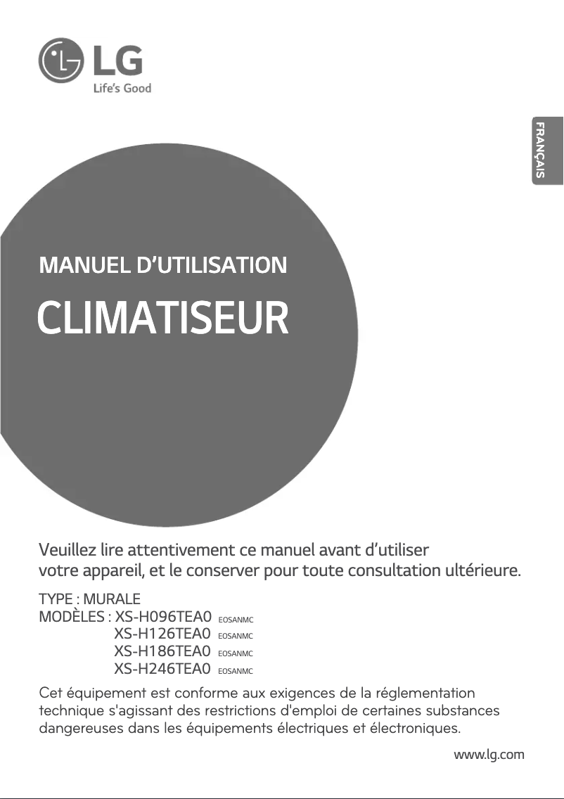 Page n°1 - Manuel utilisateur LG XSNH096TEA0