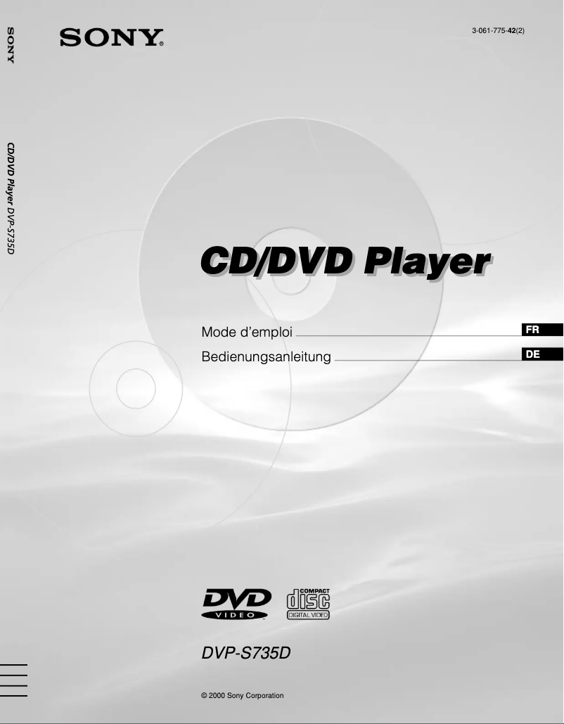 Page n°1 - Manuel utilisateur Sony DVP-S735D