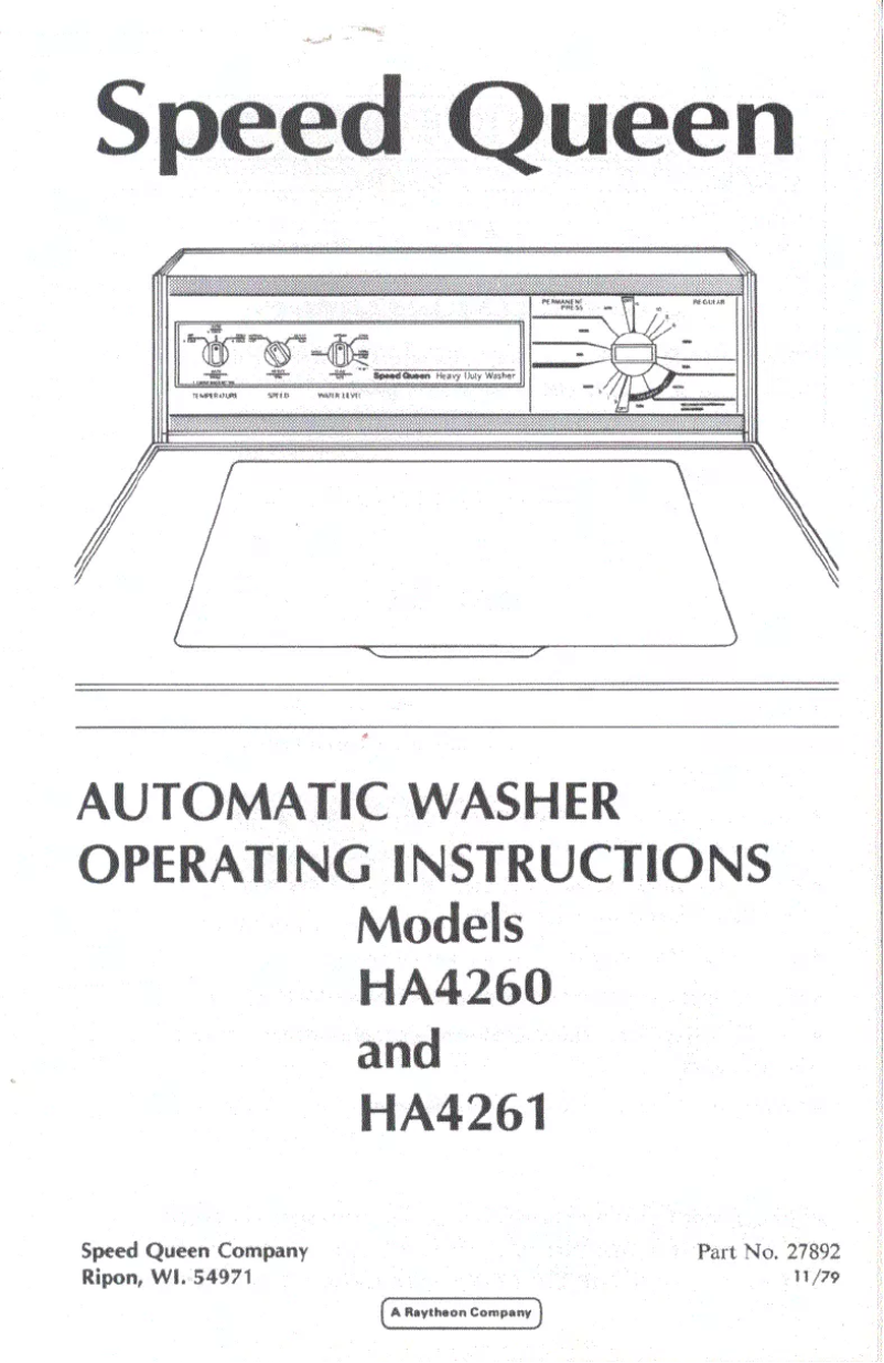Página 1 del manual Manual de usuario Speed Queen HA4261