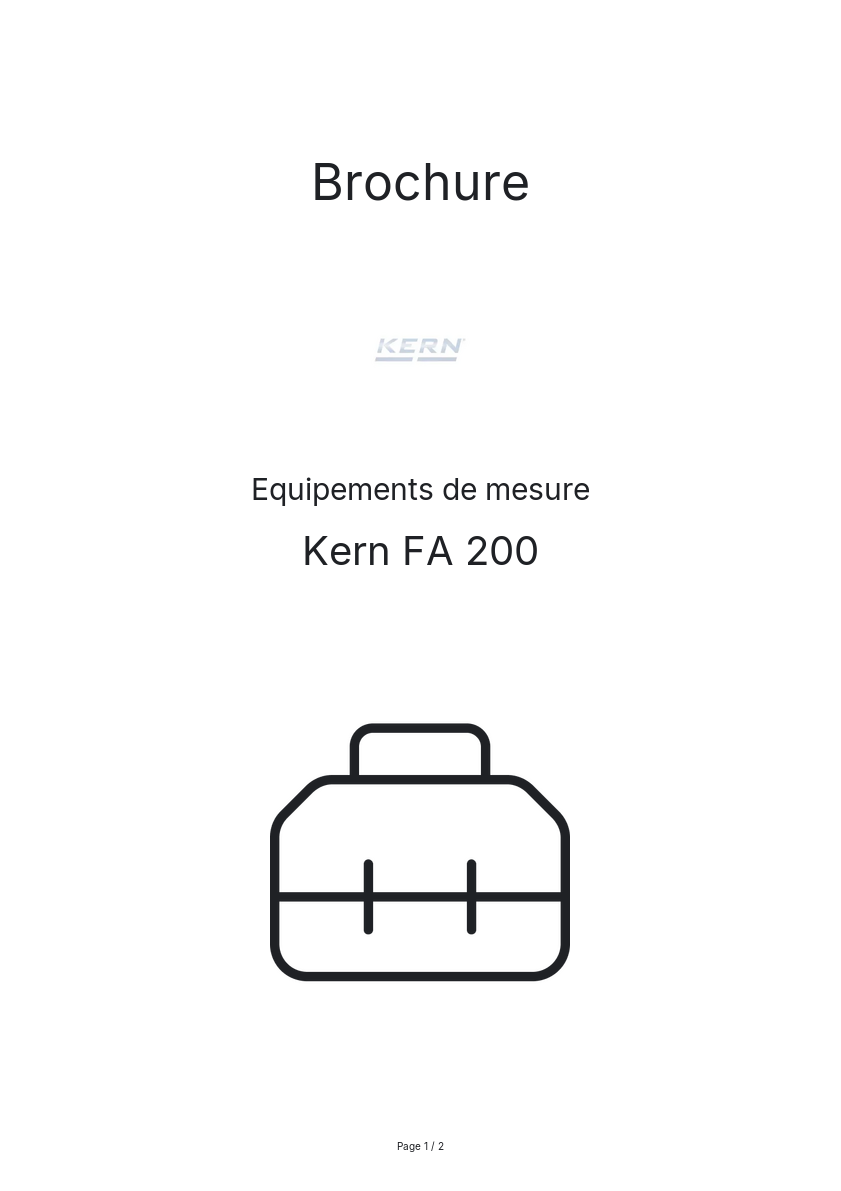Page n°1 - Brochure Kern FA 200