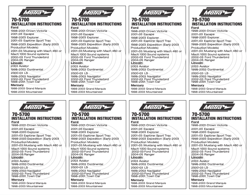 Página 1 del manual Manual de usuario Metra 70-5700