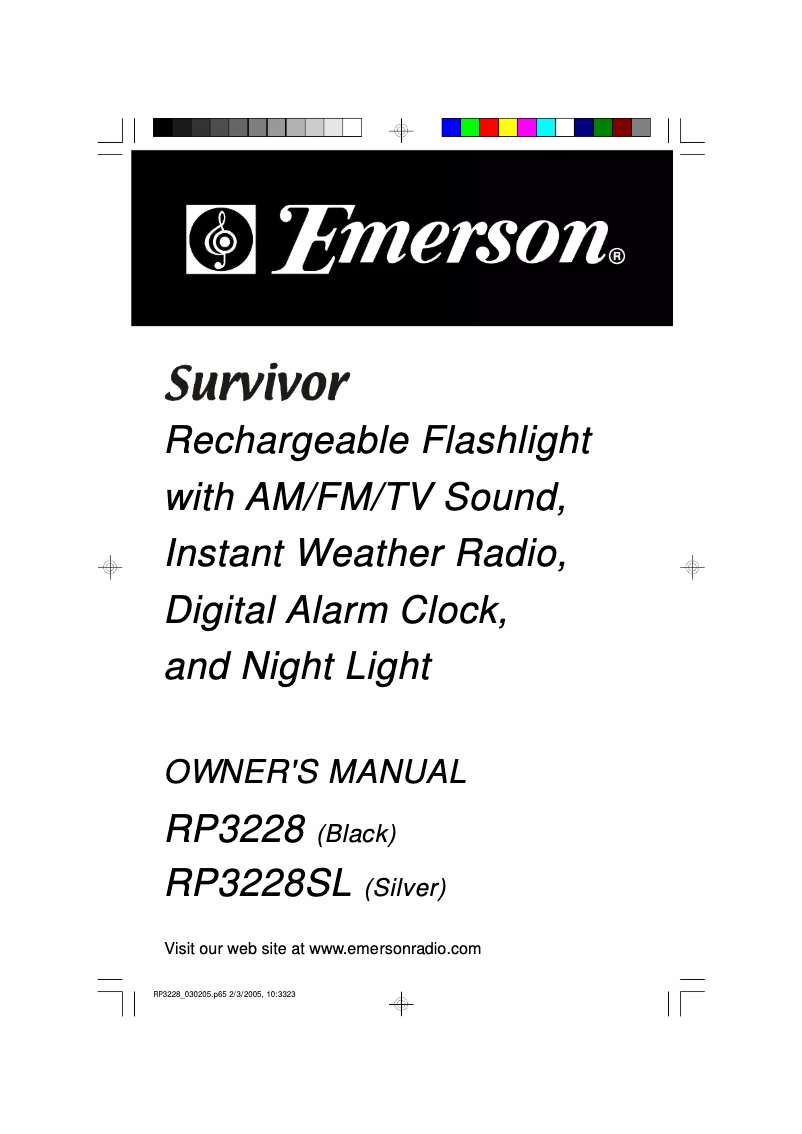 Page n°1 - Manuel utilisateur Emerson RP3228