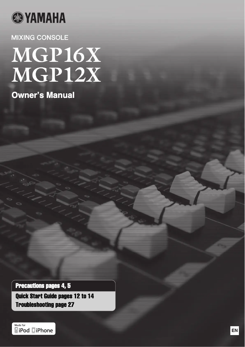 Image de la première page du manuel de l'appareil MGP12X