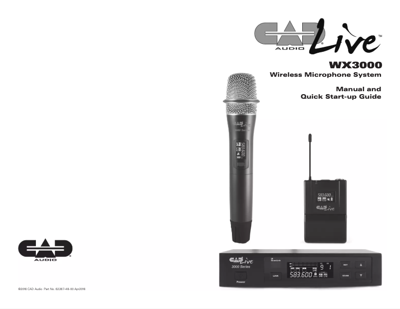 Page n°1 - Manuel utilisateur CAD Audio WX3000