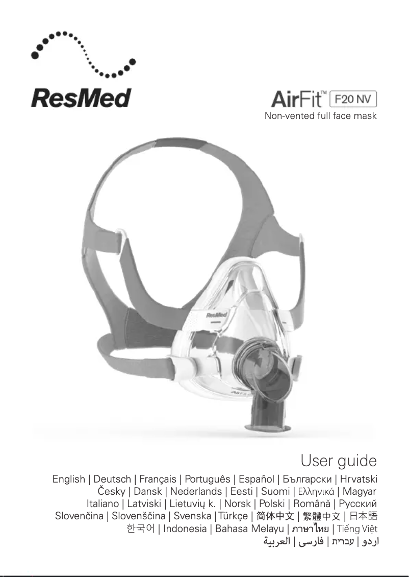 Page n°1 - Manuel utilisateur ResMed AirFit F20 NV