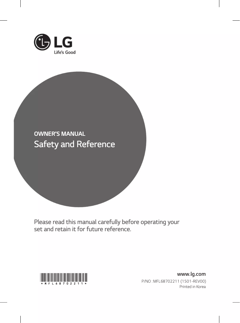 Page n°1 - Manuel utilisateur LG 43LF590V