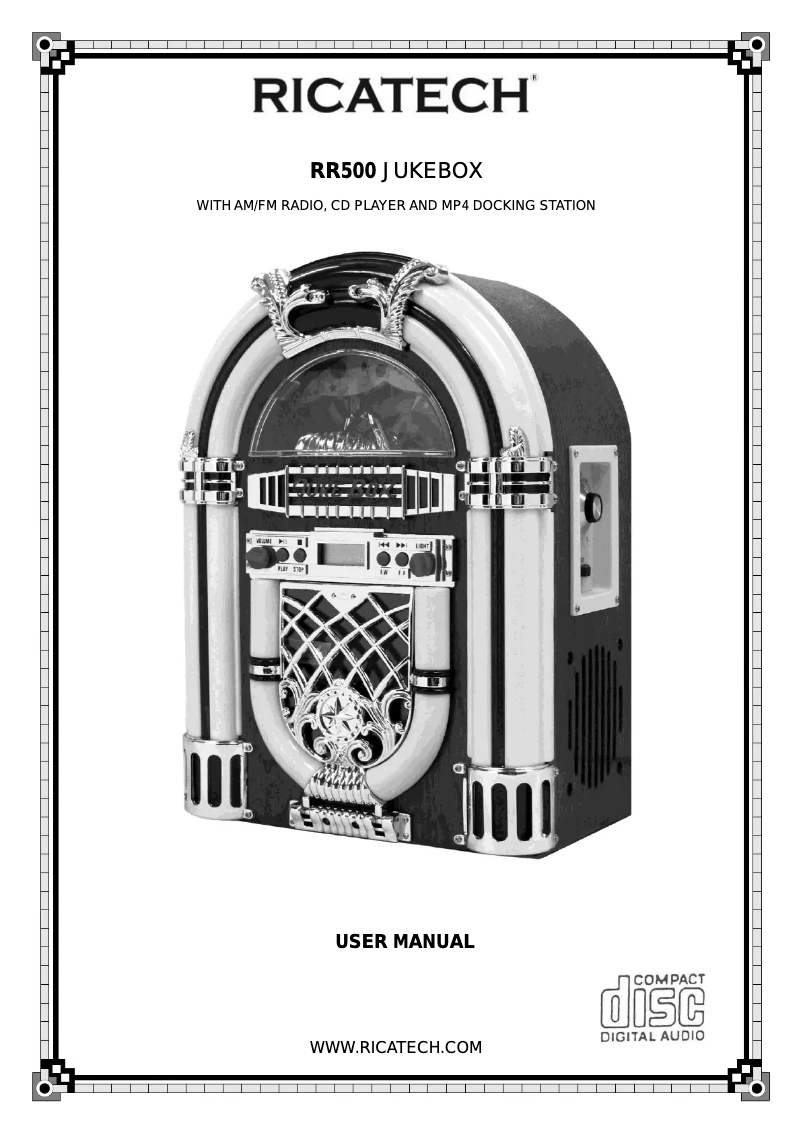 Image de la première page du manuel de l'appareil Table Top RR500