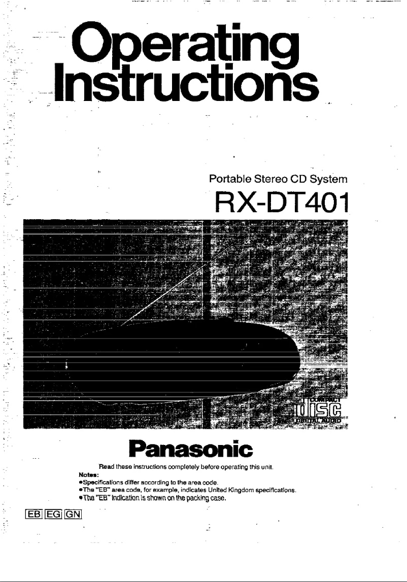 Page 1 de la notice Manuel utilisateur Panasonic RX-DT401
