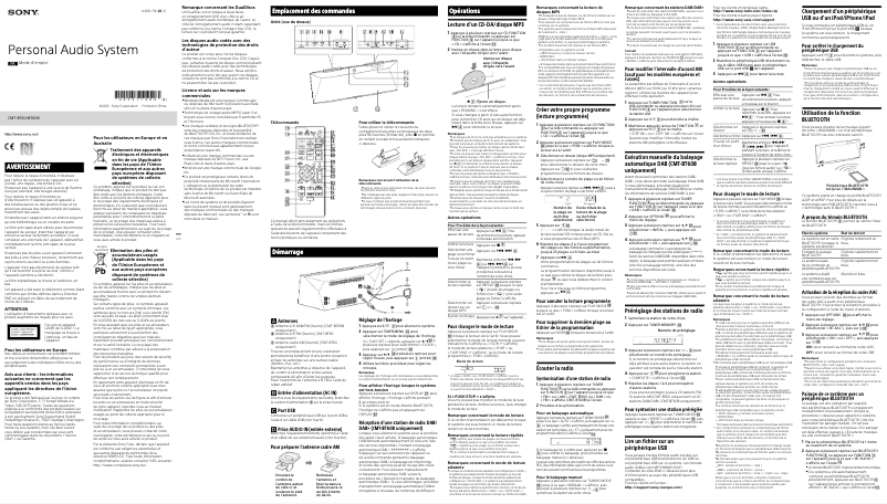 Image de la première page du manuel de l'appareil CMT-BT60B