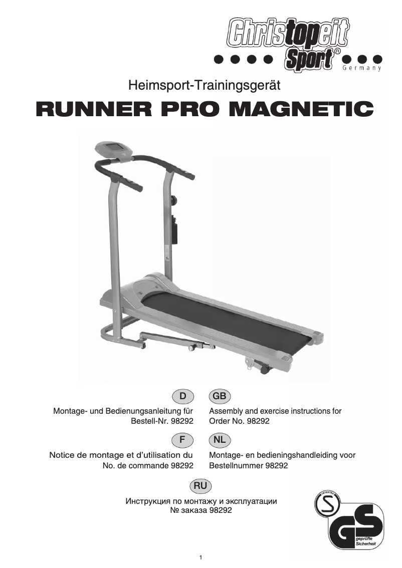 Page n°1 - Manuel utilisateur Christopeit Runner Pro Magnetic