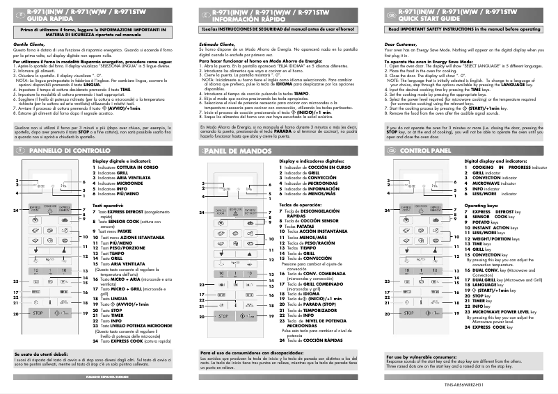 Page 1 de la notice Manuel utilisateur Sharp R-971W