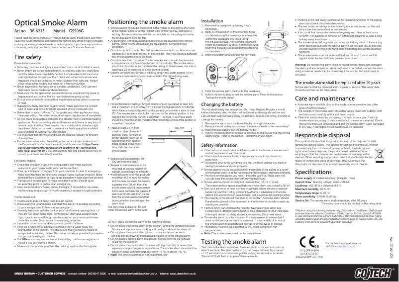 Page n°1 - Manuel utilisateur Cotech GS506G