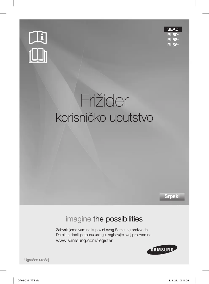 Page n°1 - Manuel utilisateur Samsung RL60GQE7F1