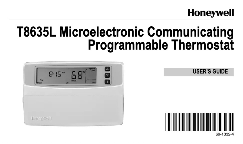 Page 1 de la notice Manuel utilisateur Honeywell T8635L