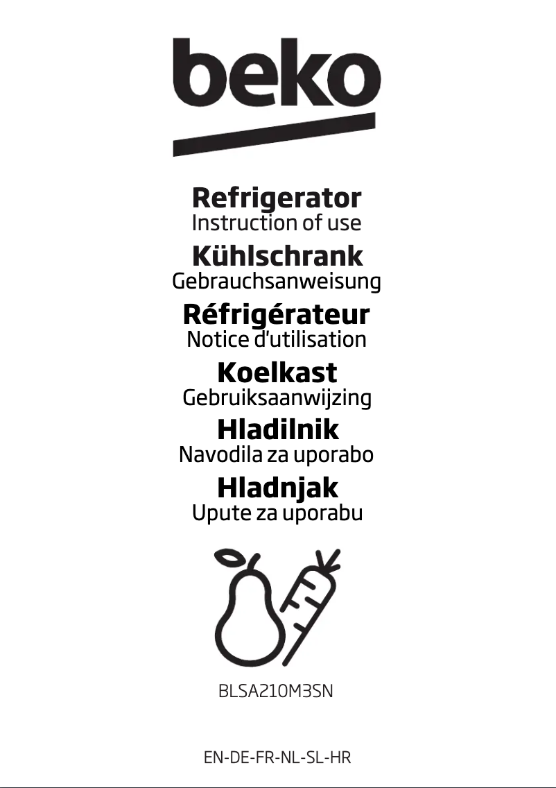 Page 1 de la notice Manuel utilisateur Beko BLSA210M3SN