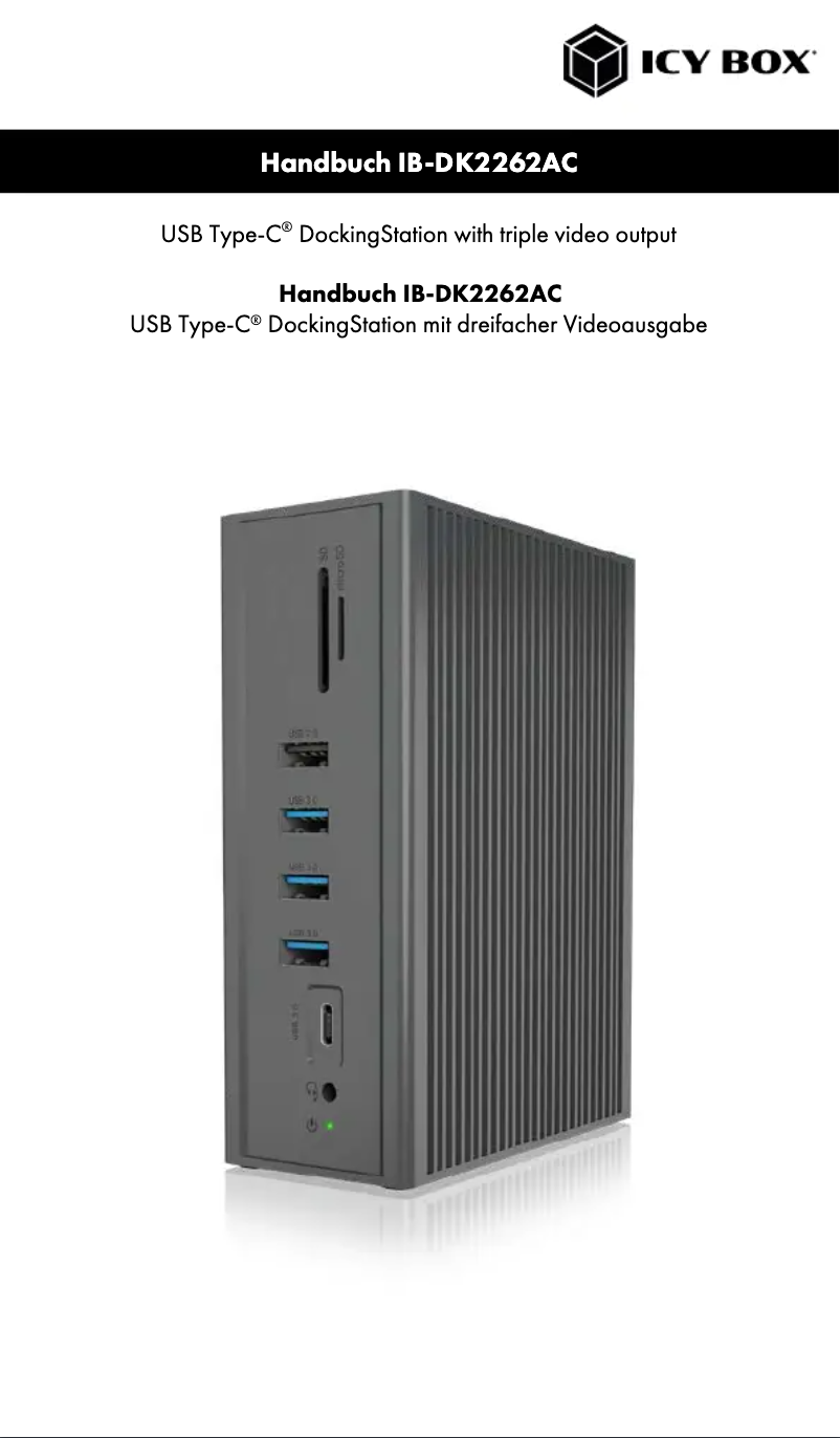Page 1 de la notice Mode d'emploi Icy Box IB-DK2262AC