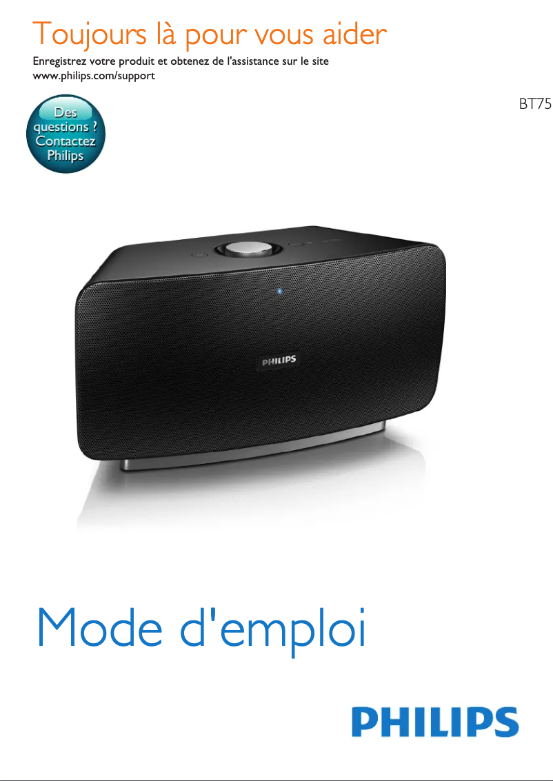 Image de la première page du manuel de l'appareil BT7500B