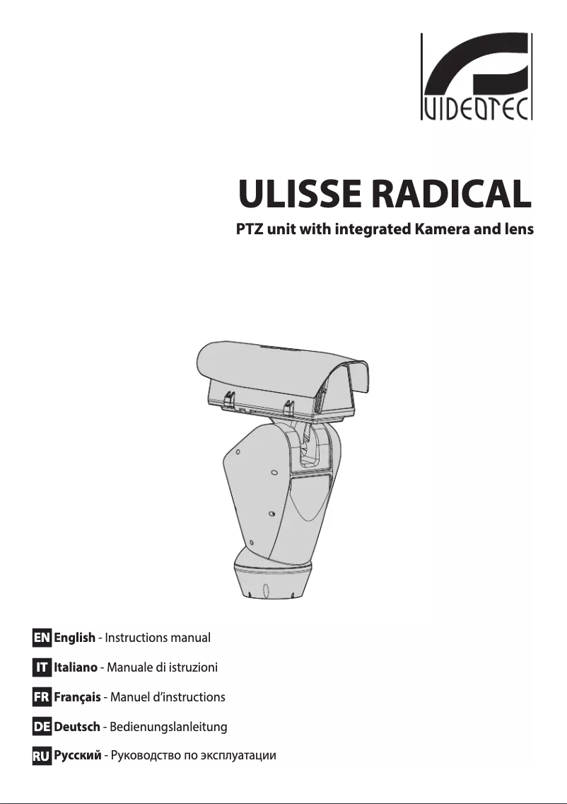 Page 1 de la notice Manuel utilisateur Videotec Ulisse Radical
