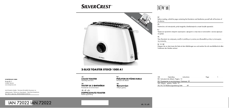 Page n°1 - Manuel utilisateur SilverCrest STOCD 1000 A1