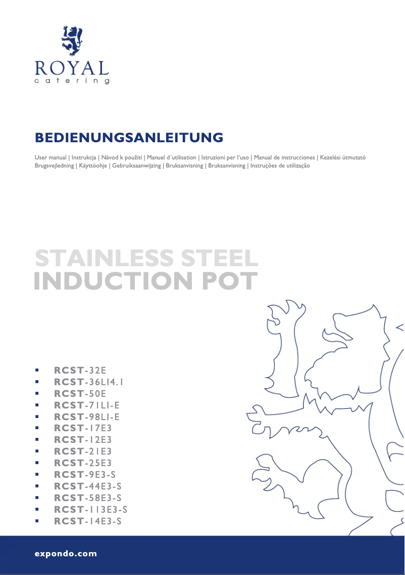 Page n°1 - Manuel utilisateur Royal Catering RCST-58E3-S