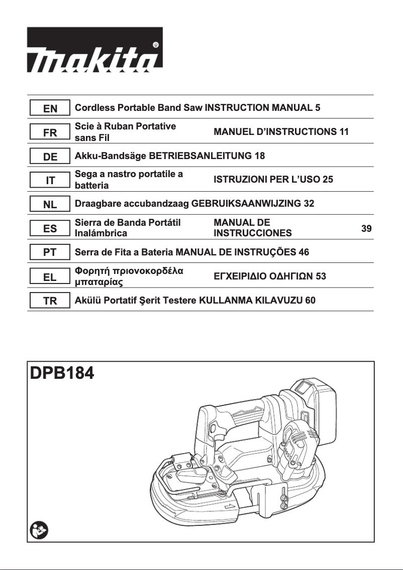 Page 1 de la notice Manuel utilisateur Makita DPB184Z