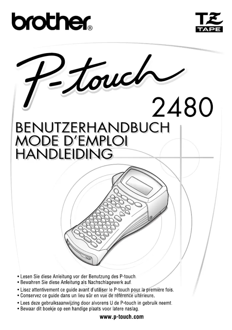 Page n°1 - Manuel utilisateur Brother P-Touch PT-2480