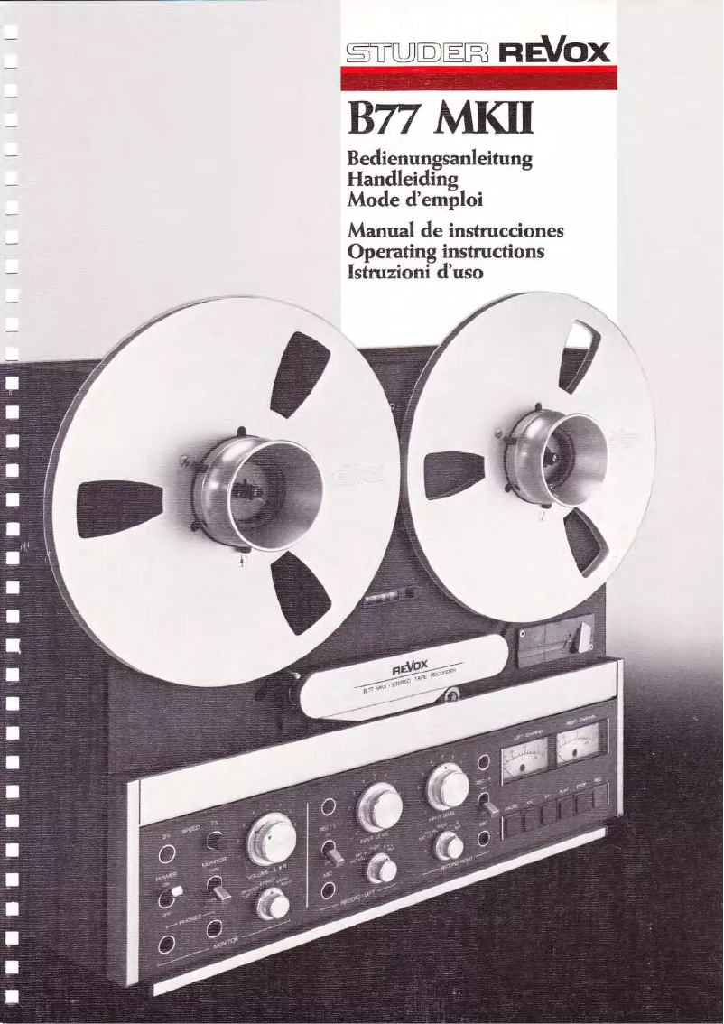 Page 1 de la notice Manuel utilisateur Revox B77 MKII
