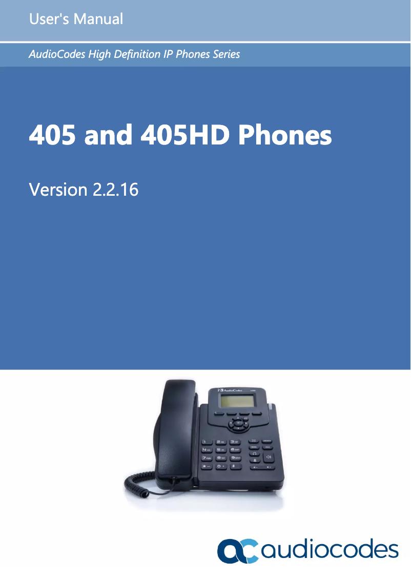 Página 1 del manual Manual de usuario Audiocodes 405HD