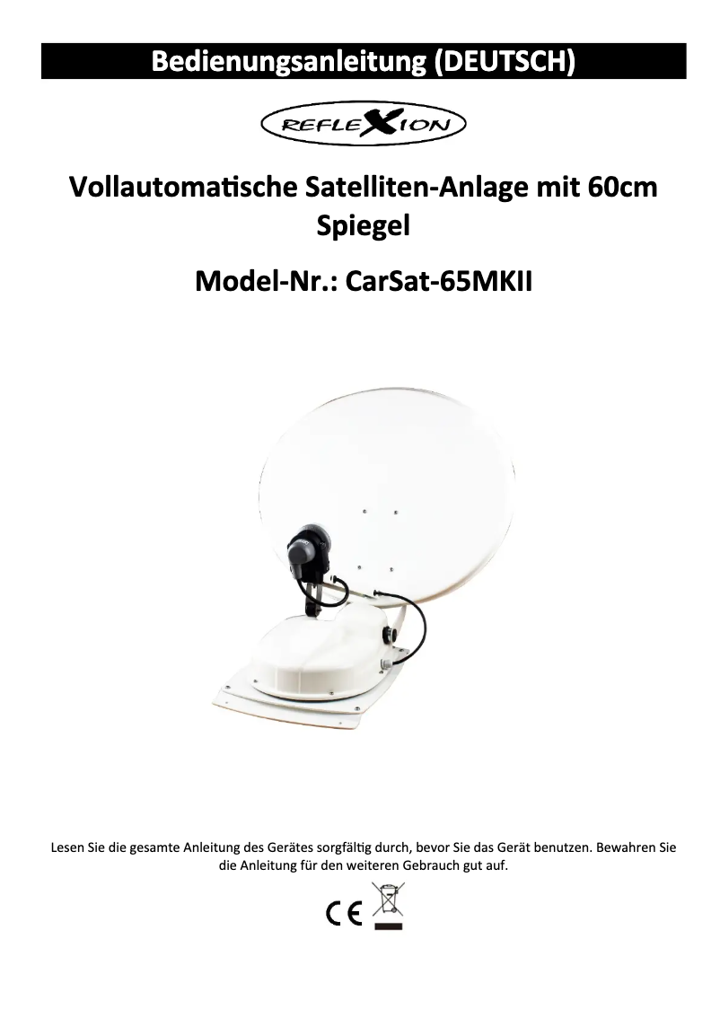 Page 1 de la notice Manuel utilisateur Reflexion CarSat-65MKII