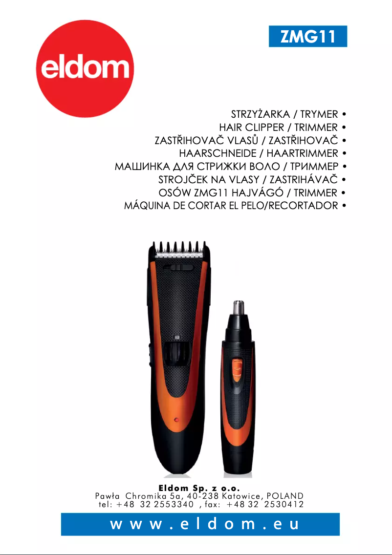 Page 1 de la notice Manuel utilisateur Eldom ZMG11