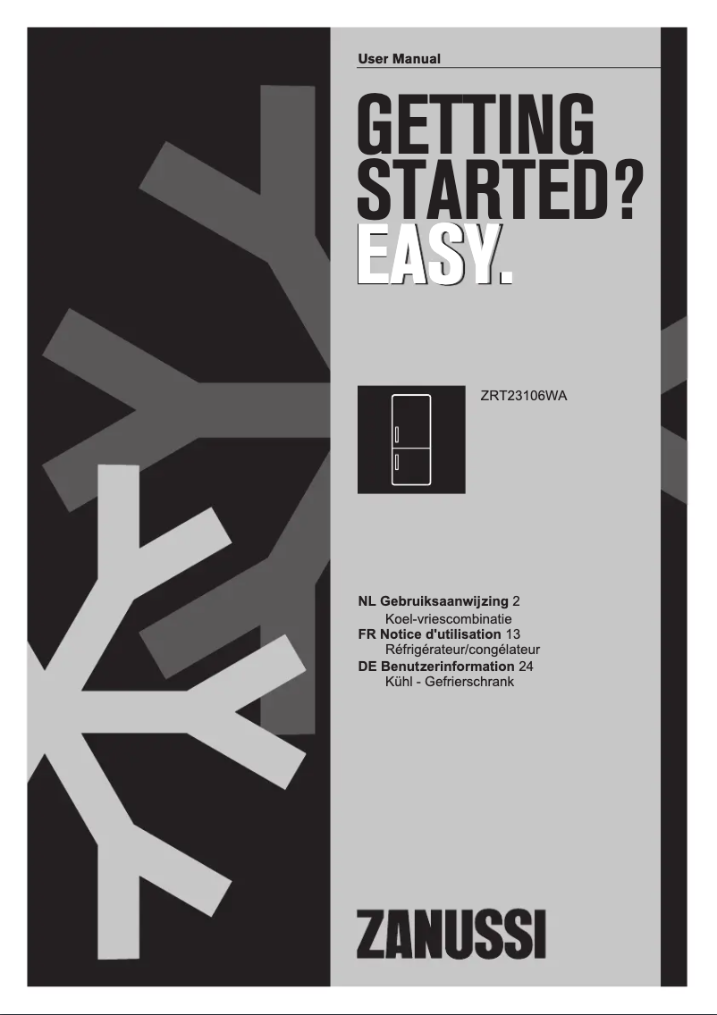 Image de la première page du manuel de l'appareil ZRT23106WA
