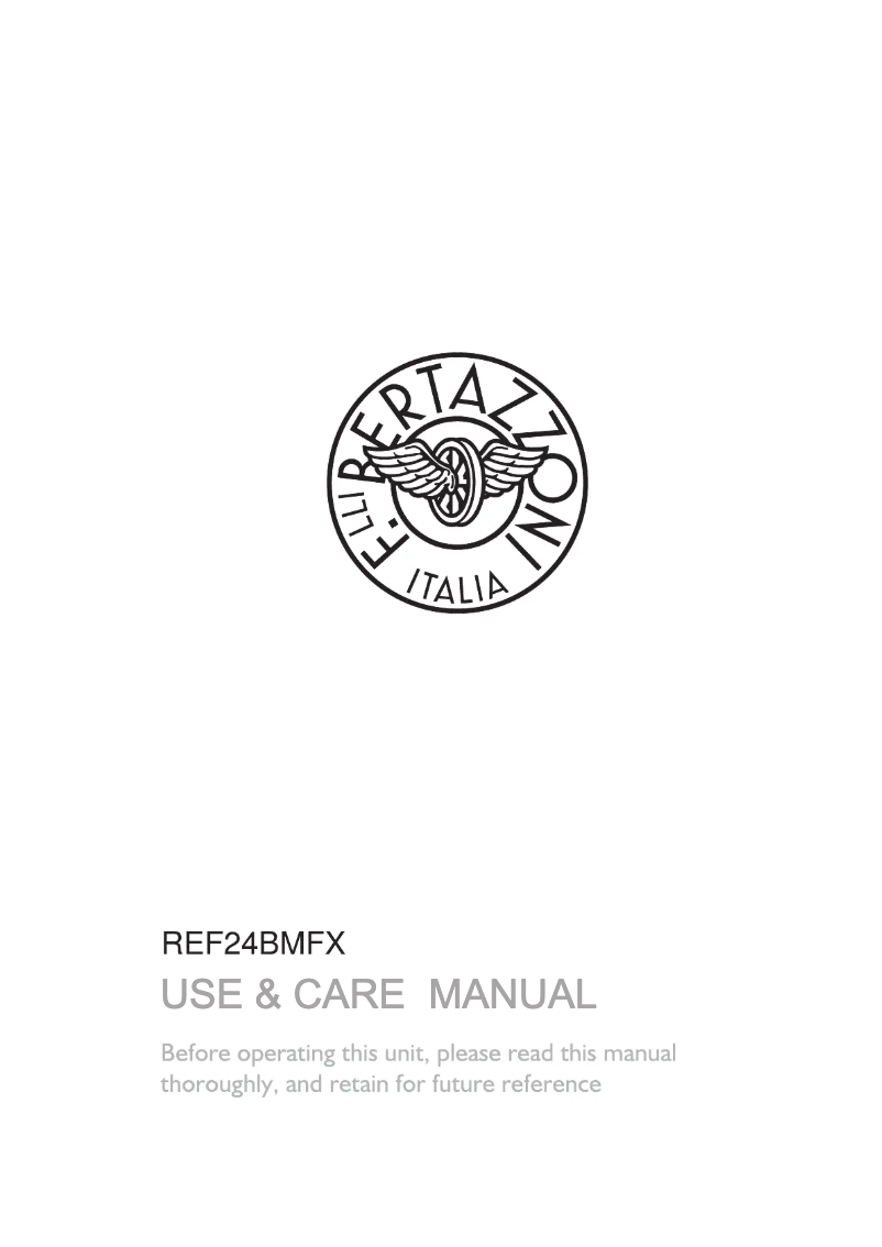 Page 1 de la notice Manuel d'utilisation et d'entretien Bertazzoni REF24BMFX