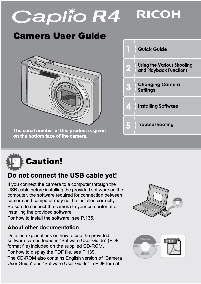 Page 1 de la notice Manuel utilisateur Ricoh Caplio R4