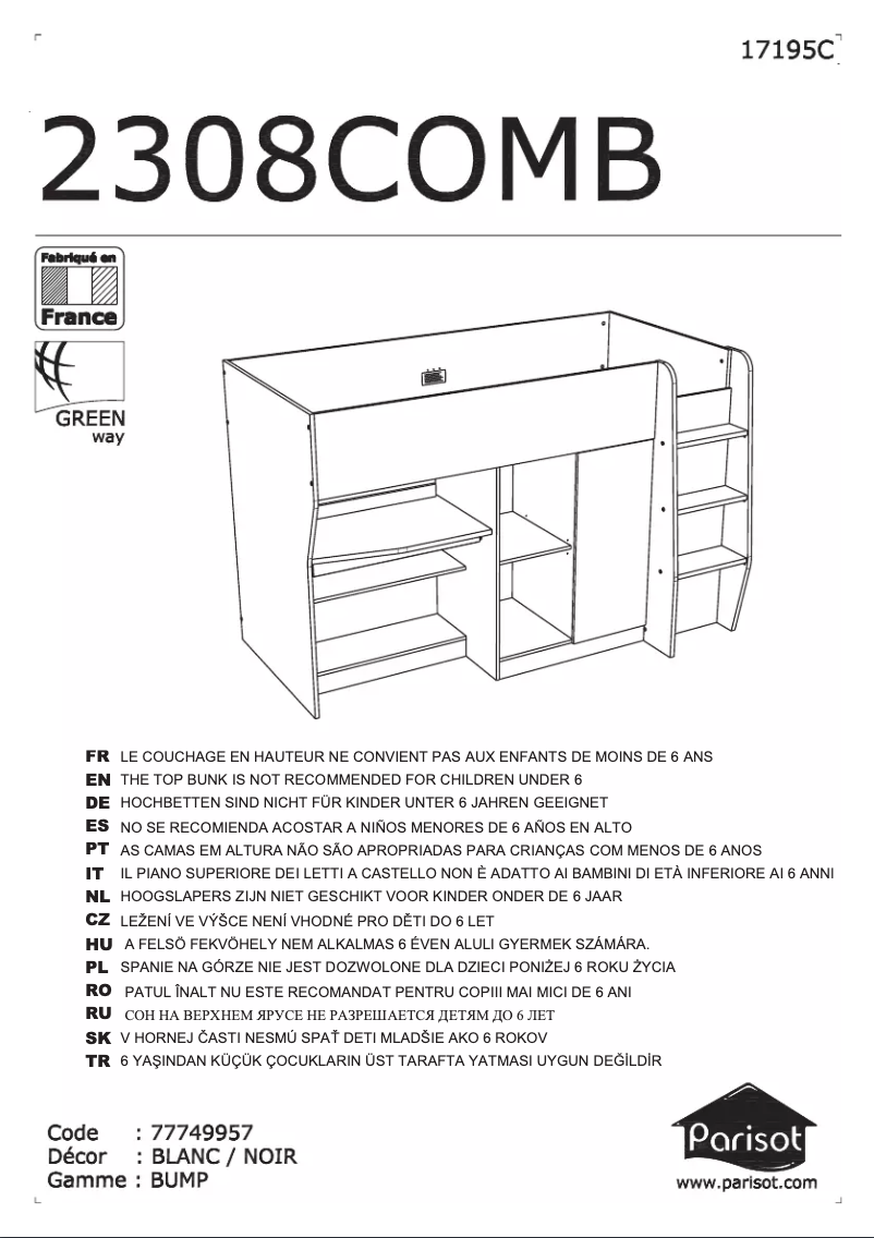 Page n°1 - Manuel utilisateur Parisot 2308COMB