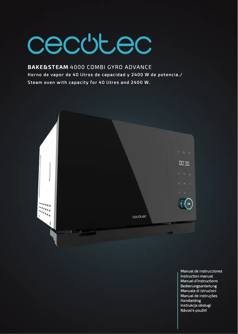 Page 1 de la notice Manuel utilisateur Cecotec Bake&Steam 4000 Combi Gyro