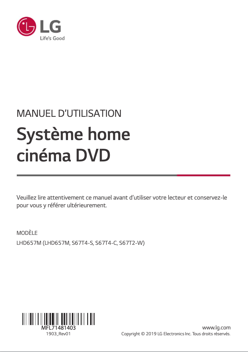 Image de la première page du manuel de l'appareil LHD657M
